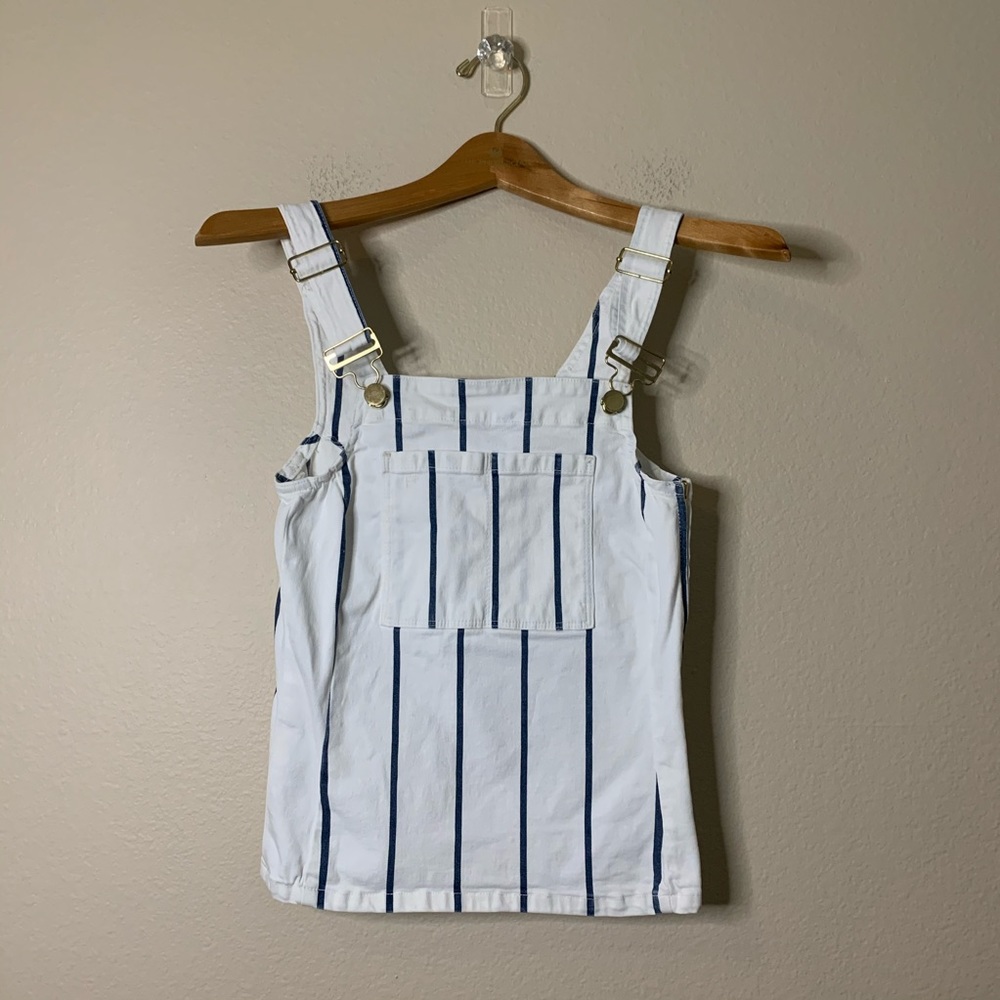 FRAME Denim Hauser White Overall Striped Top XS